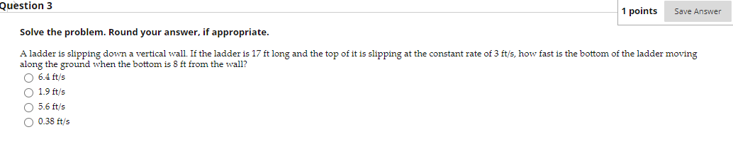 Solved Question 3 1 points Save Answer Solve the problem. | Chegg.com