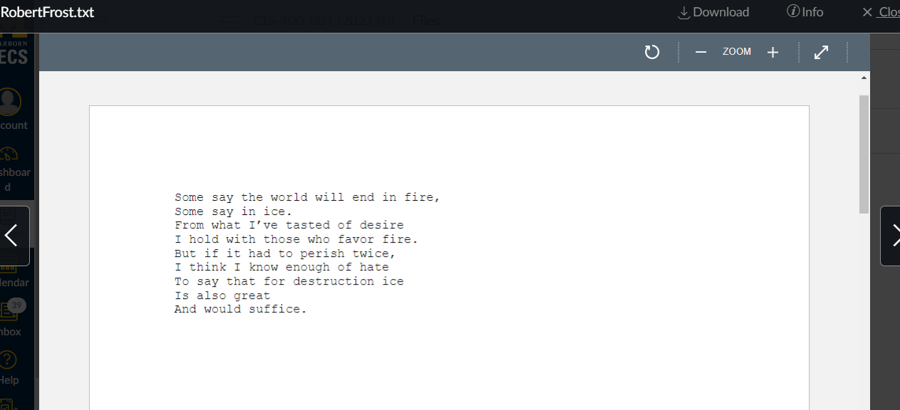 Solved language perl Write a program that reads a poem from | Chegg.com