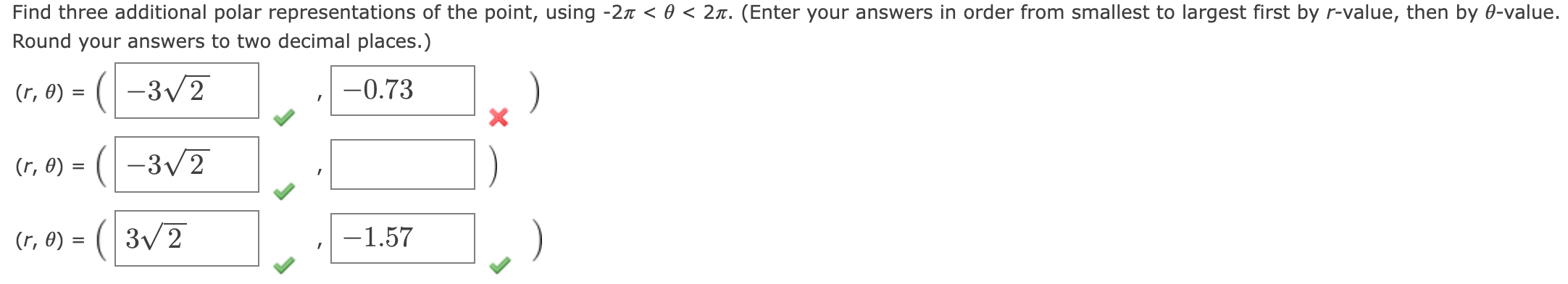 Solved Plot the point given in polar coordinates. (3V2, | Chegg.com