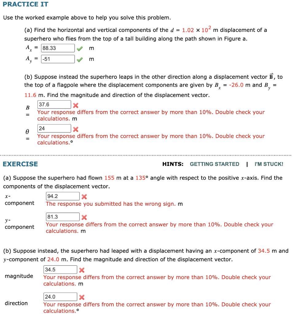 Solved Please help me with all of the ones with a red X next | Chegg.com