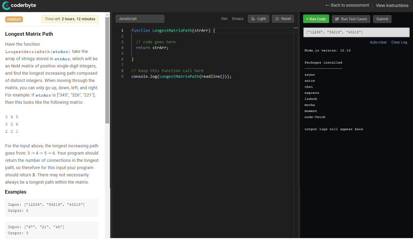 Solved Coderbyte = Back To Assessment View Instructions 