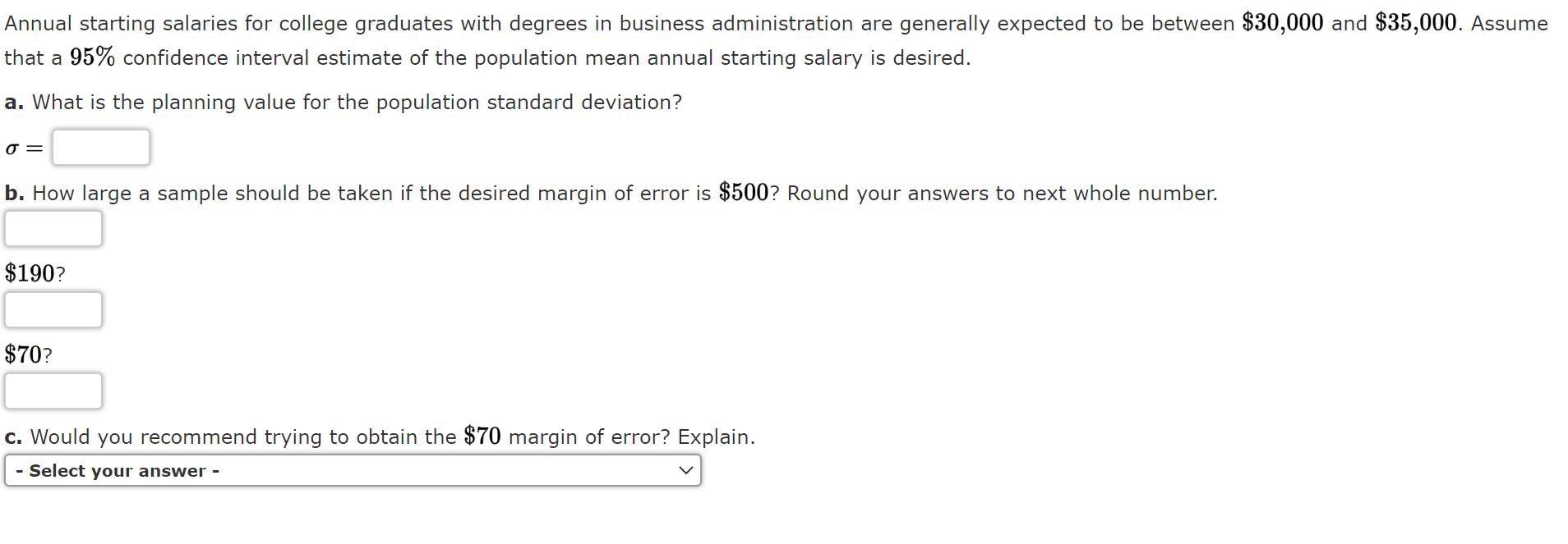 Solved Annual starting salaries for college graduates with