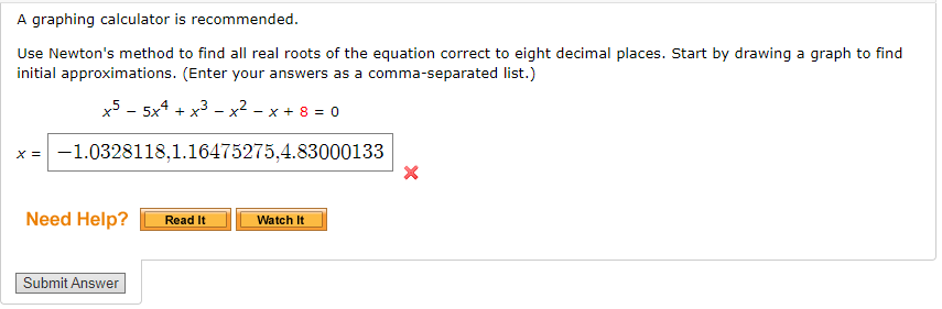 Solved Use Newton's Method With Initial Approximation X1=−1 | Chegg.com