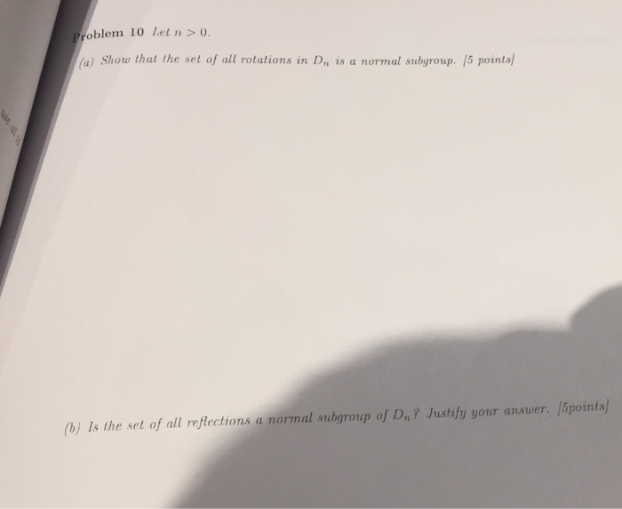 Solved roblem 10 let n > (a) Show that the set of all | Chegg.com