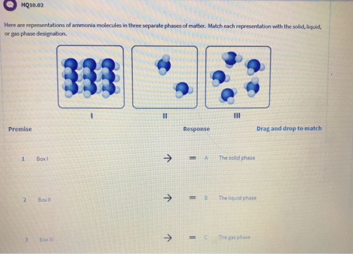 Solved HQ10.02 Here are representations of ammonia molecules