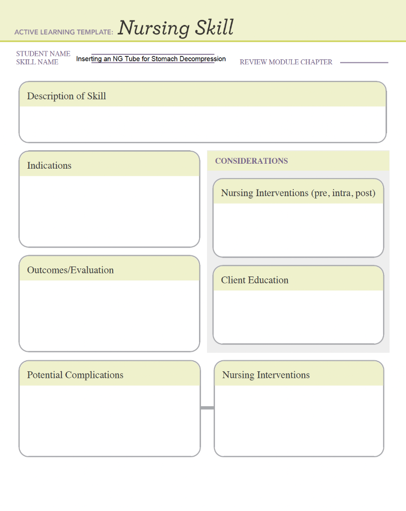 Solved ACTIVE LEARNING TEMPLATE: Nursing Skill STUDENT NAME | Chegg.com