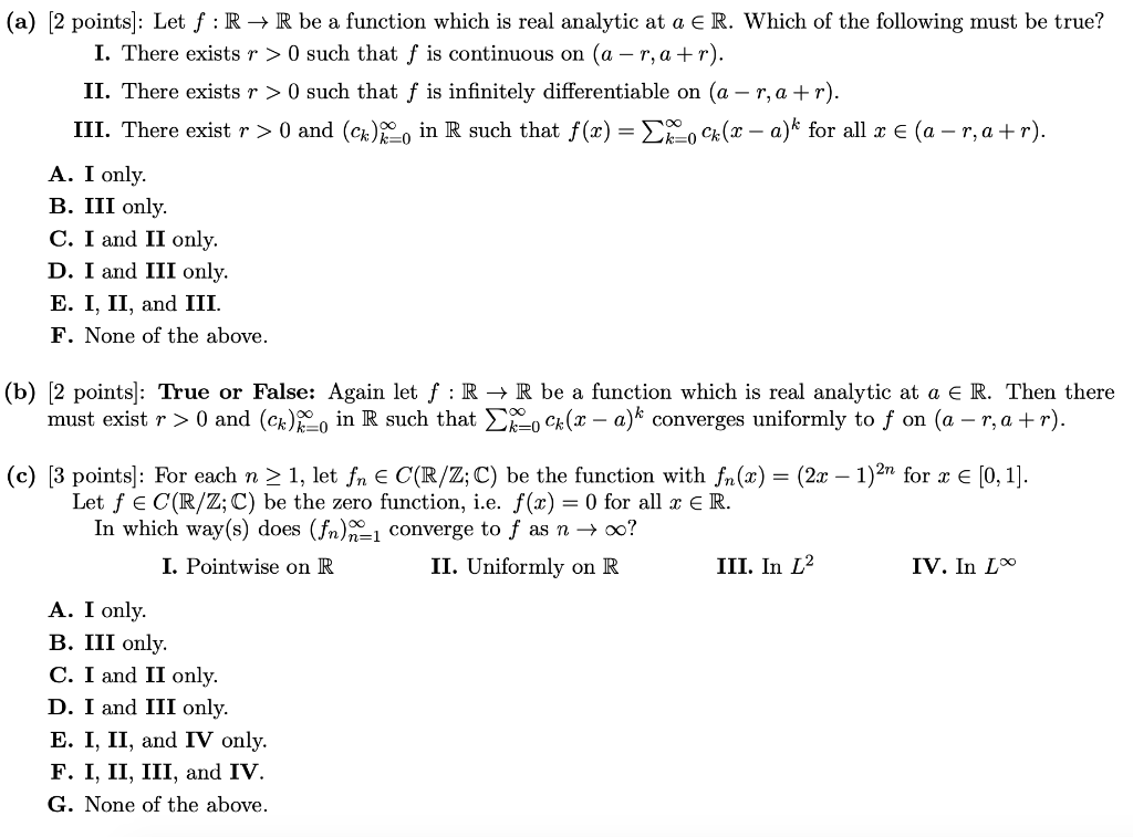 Solved A 2 Points Let F R R Be A Function Which Is Chegg Com