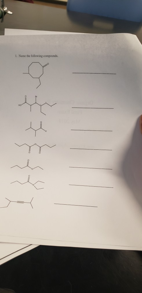 Solved 1. Name The Following Compounds. | Chegg.com