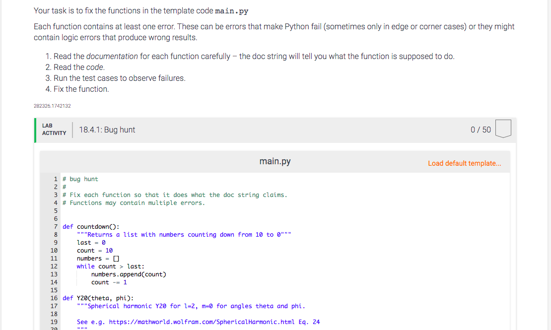 Solved Your Task Is To Fix The Functions In The Template | Chegg.com