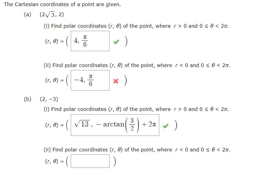 Solved The Cartesian Coordinates Of A Point Are Given. (a) | Chegg.com