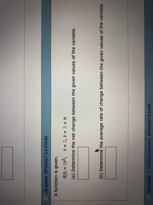 Solved 16 Points SPreCalc7 2 4 019 M A Function Is Given Chegg