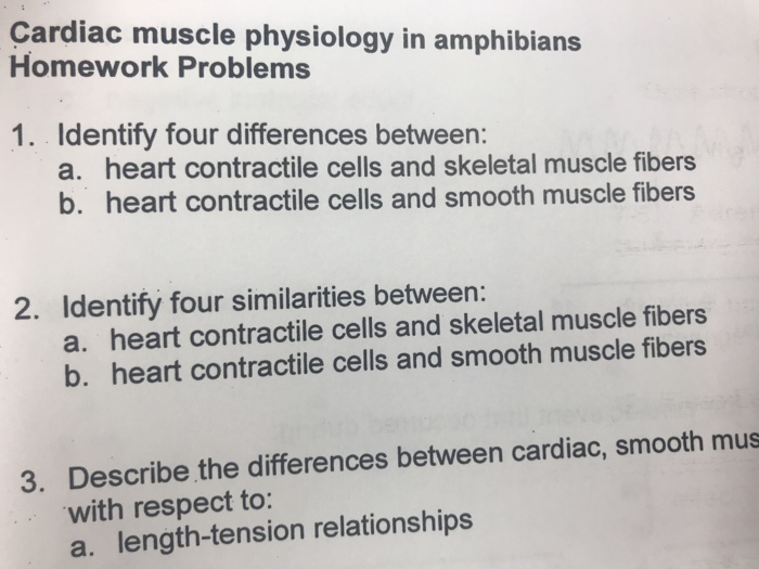 Solved Cardiac muscle physiology in amphibians Homework