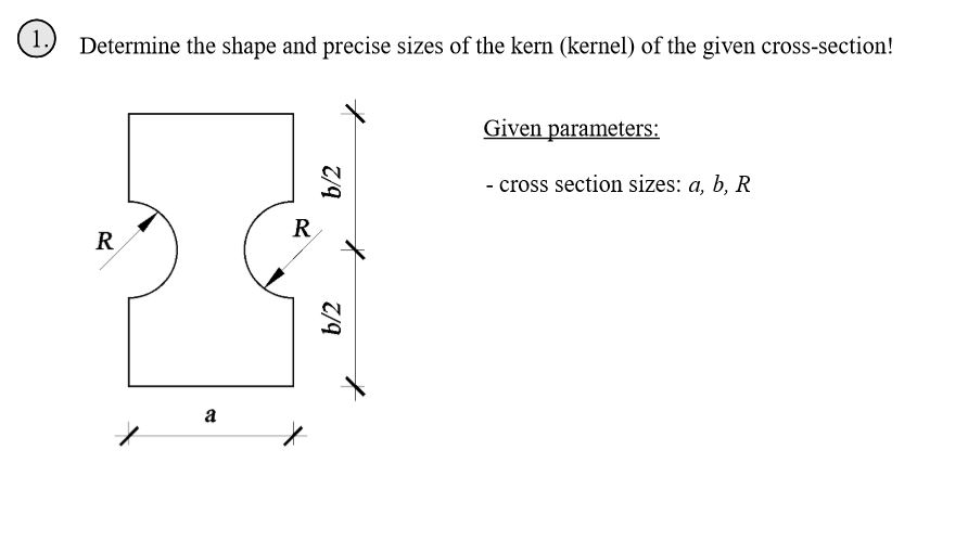 Solved Determine the shape and location of the kern (core) | Chegg.com