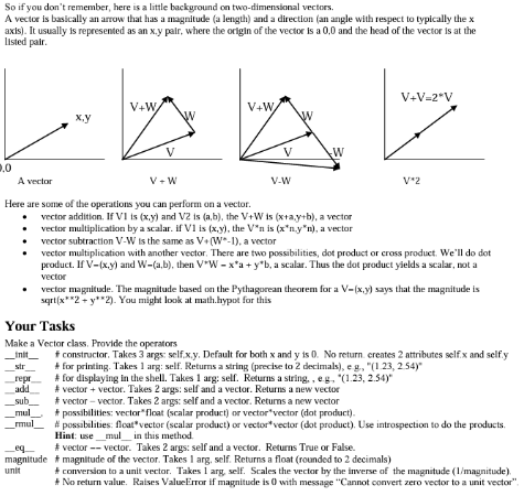 Solved import mathclass Vector(object): def | Chegg.com
