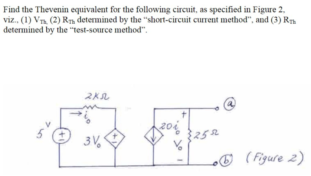 Solved Find the Thevenin equivalent for the following | Chegg.com