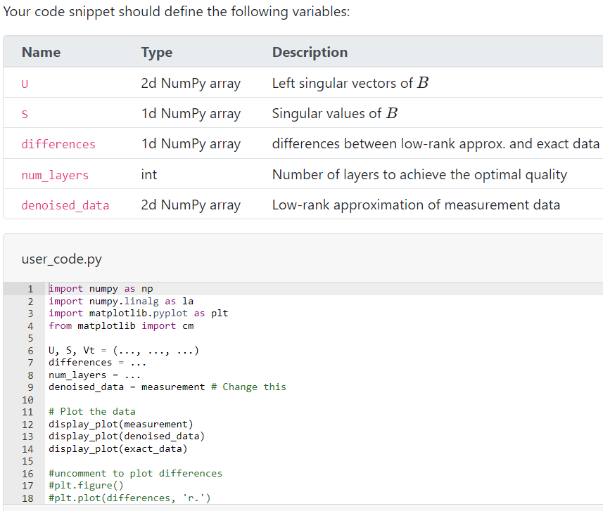 Solved Singular value decomposition is often used to clean | Chegg.com