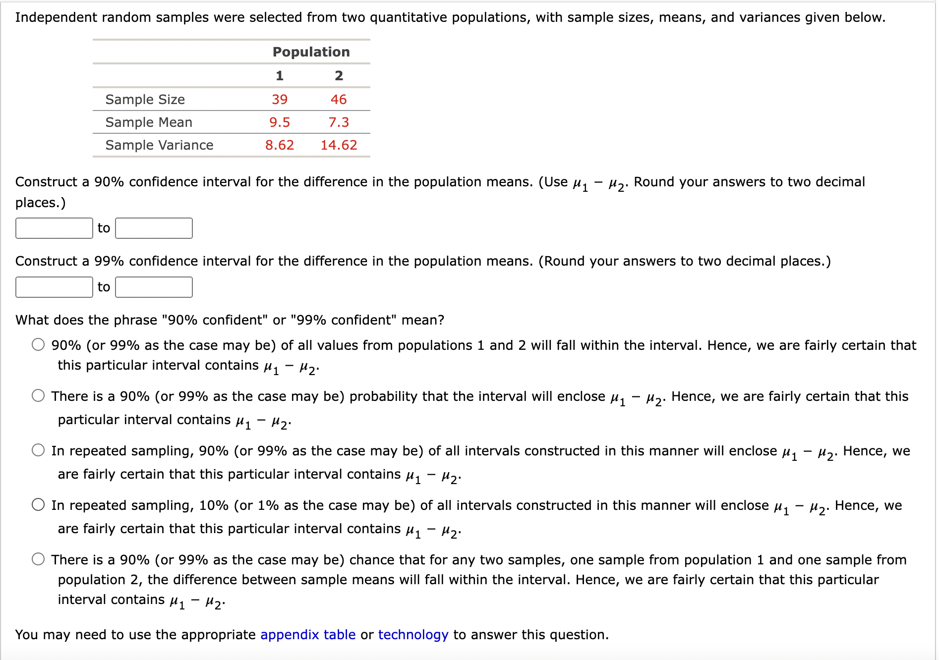 Solved Independent Random Samples Were Selected From Two 5379