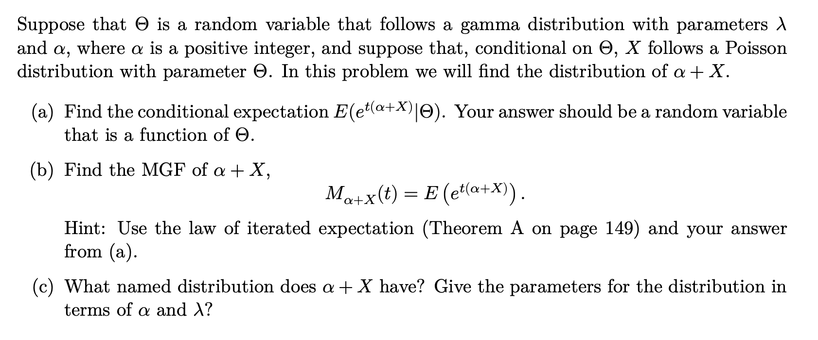 Solved Suppose that Θ is a random variable that follows a | Chegg.com