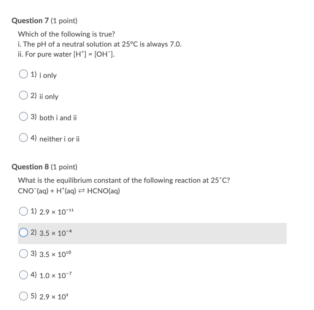 Solved Question 7 (1 point) Which of the following is true? | Chegg.com
