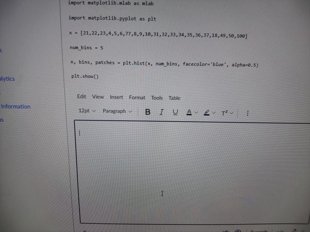 Solved import matplotlib.mlab a5 mlab import | Chegg.com