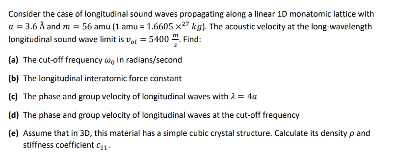 Solved Consider the case of longitudinal sound waves | Chegg.com