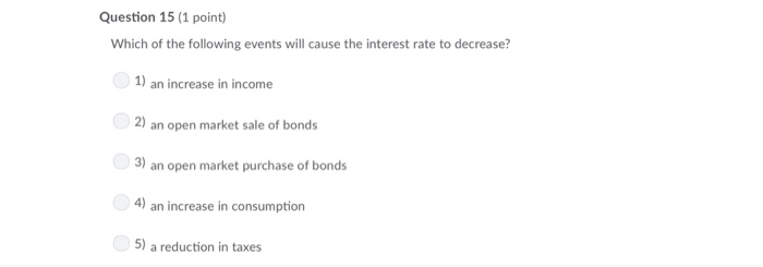Solved Question 15 (1 point) Which of the following events | Chegg.com