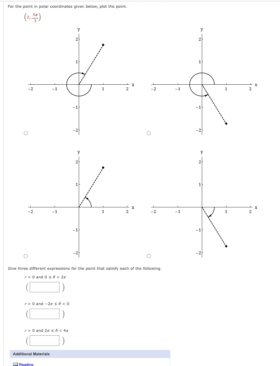 Solved For the point in polar coordinates given below, plot | Chegg.com