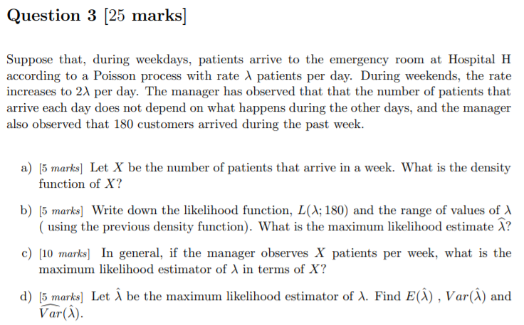 Solved Question 3 25 Marks Suppose That During Weekday