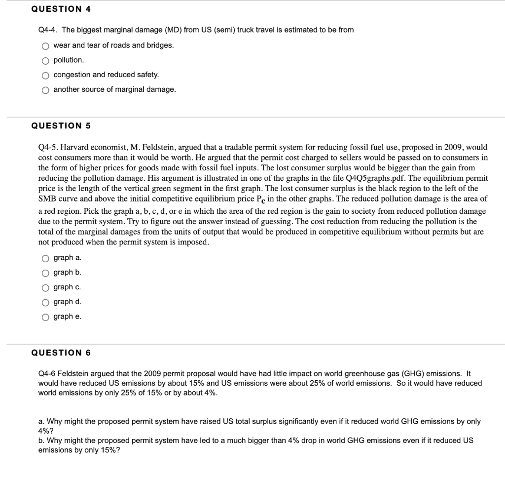 Question 4 Q4 4 The Biggest Marginal Damage Md Chegg Com