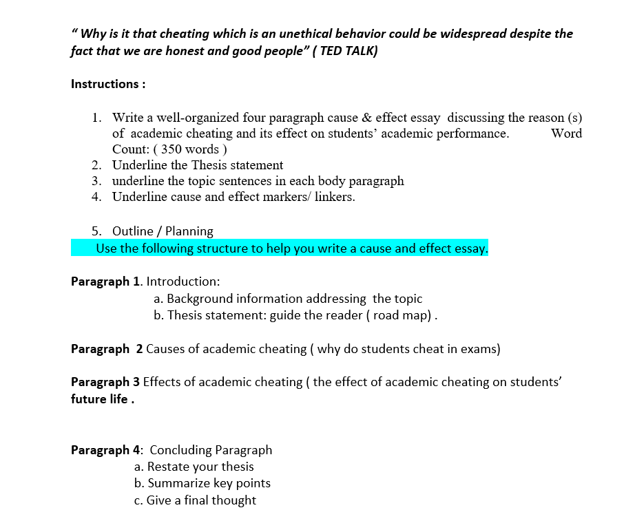 effects of cheating in exams essay