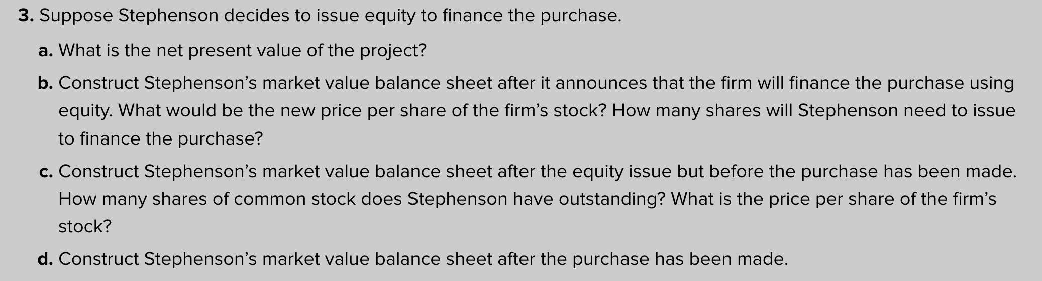 Solved Stephenson Real Estate Recapitalization Stephenson