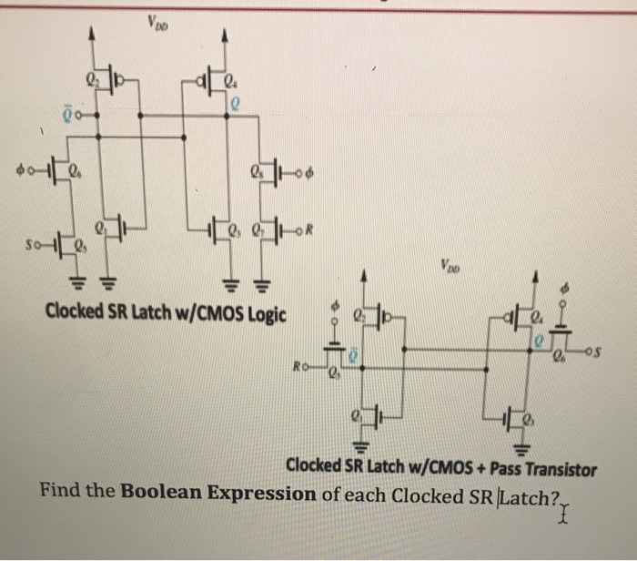 Solved to Clocked SR Latch w/CMOS Logic ; Clocked SR Latch