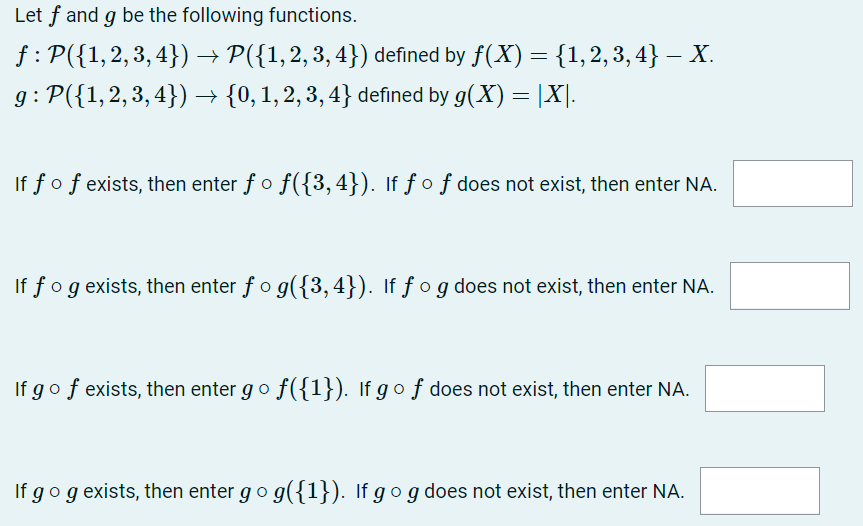 Solved Let F And G Be The Following Functions F P 1 2 3 Chegg Com