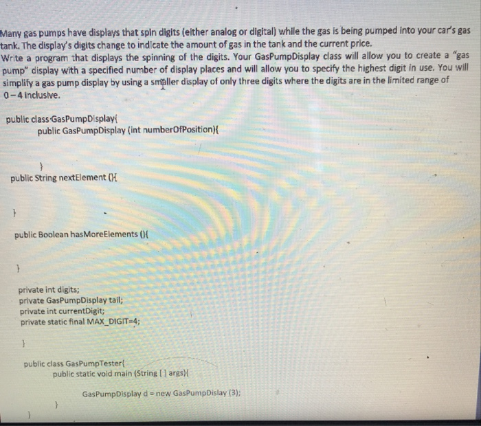 Solved Many gas pumps have displays that spin digits (either