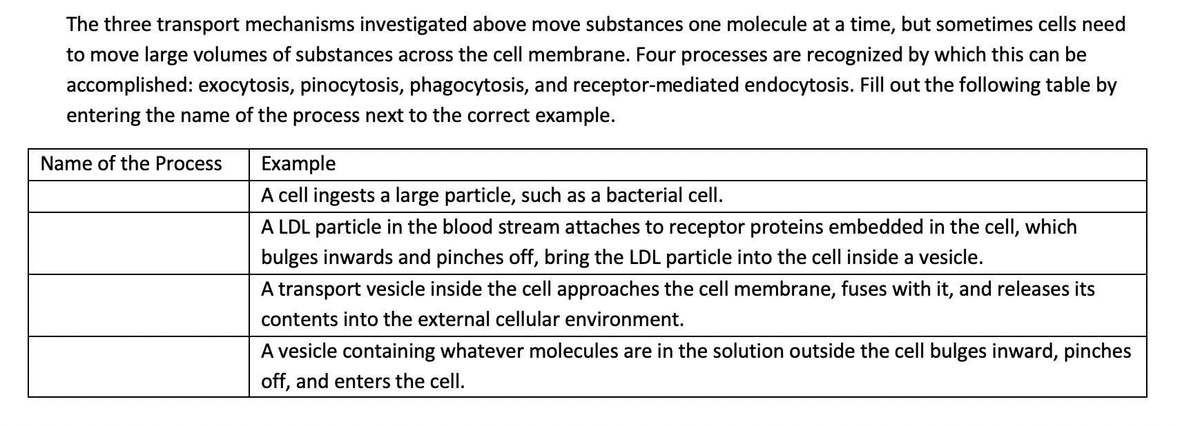 Solved The Three Transport Mechanisms Investigated Above Chegg Com