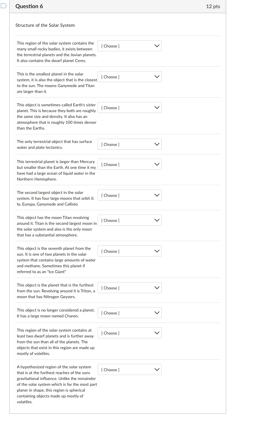 Solved 1 What Objects Make Up The Solar System Name All Chegg Com