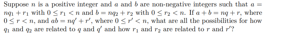 Solved Suppose N Is A Positive Integer And A And B Are | Chegg.com