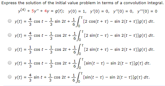 Solved Express the solution of the initial value problem in | Chegg.com