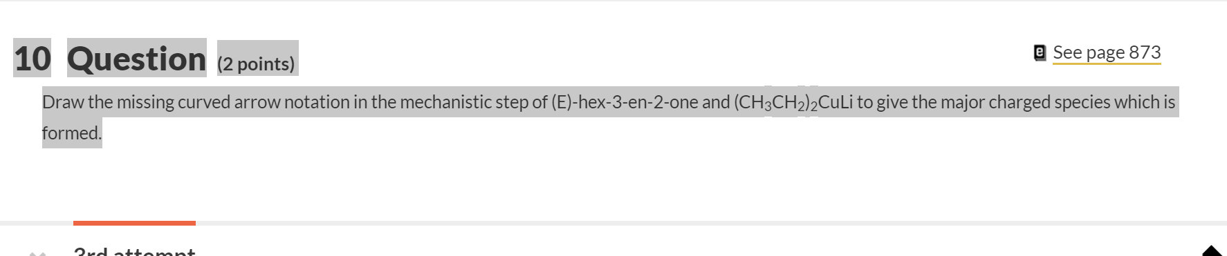 Solved 10 Question (2 points) @ See page 873 Draw the | Chegg.com