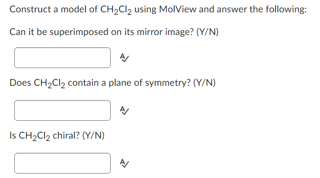 Solved Construct A Model Of CH2Cl2 Using MolView And Answer | Chegg.com