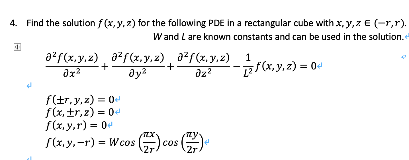 Solved Solve Second Order PDEs With Separation Of Variables | Chegg.com