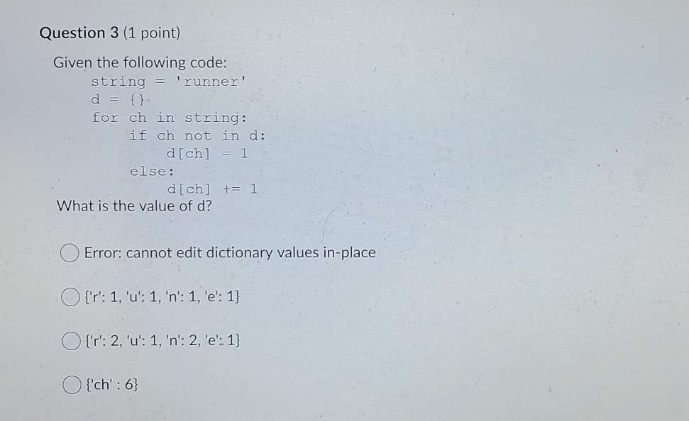 Solved Given A Dictionary D Dog Patches Cat Chegg Com