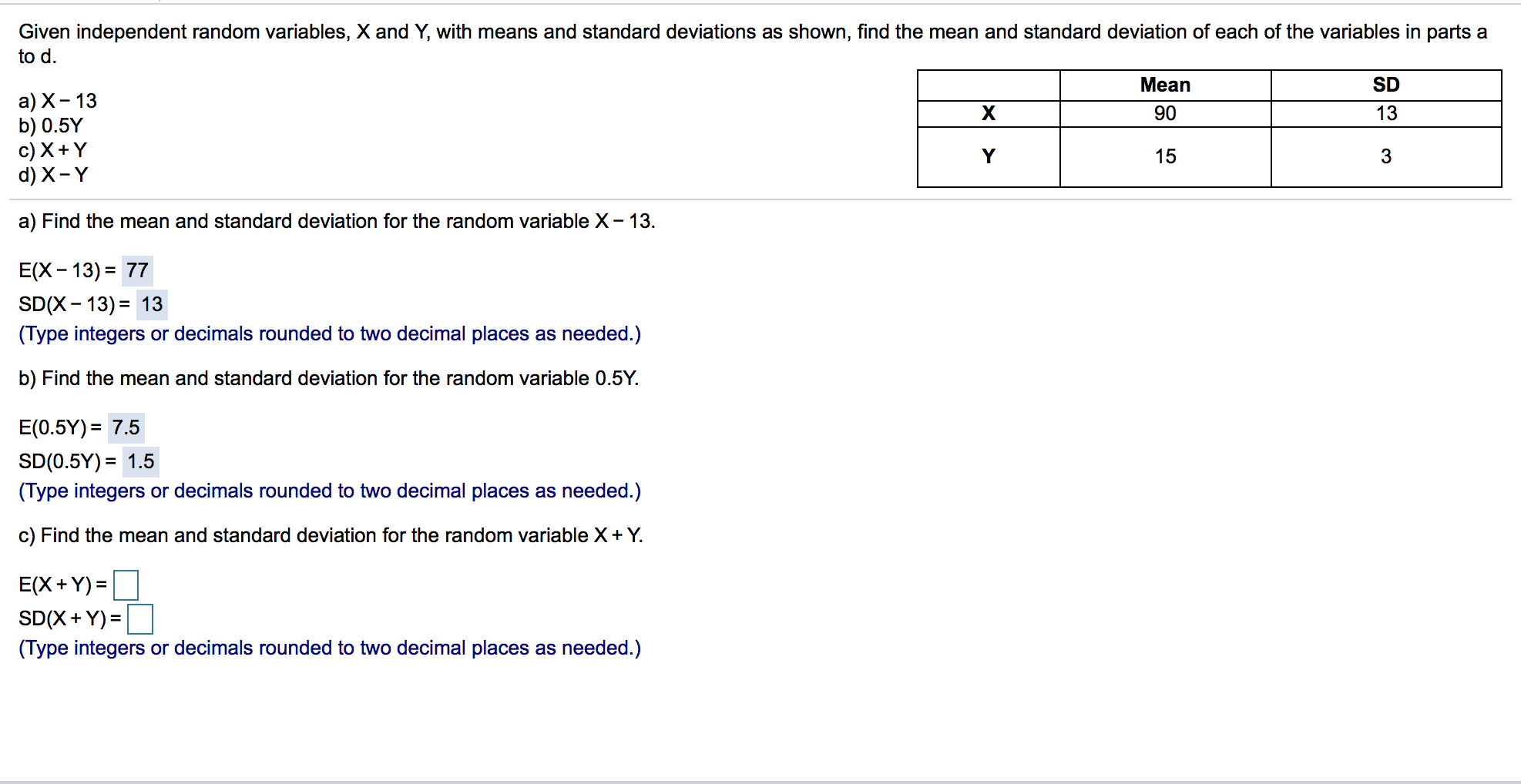 Solved Given Independent Random Variables X And Y With 0940