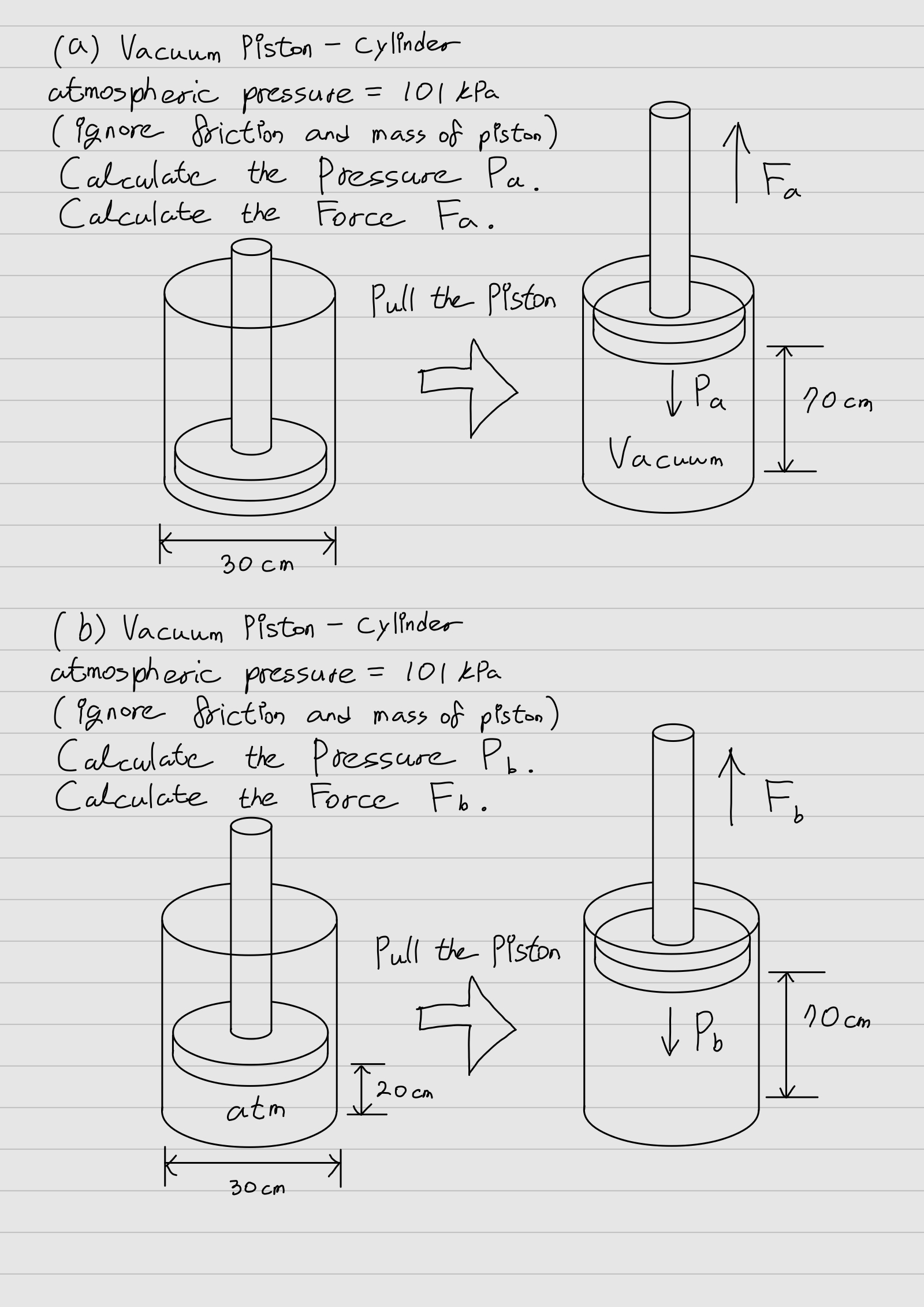 Solved (a) ﻿Vacuum Piston ﻿cylinderatmospheric pressure