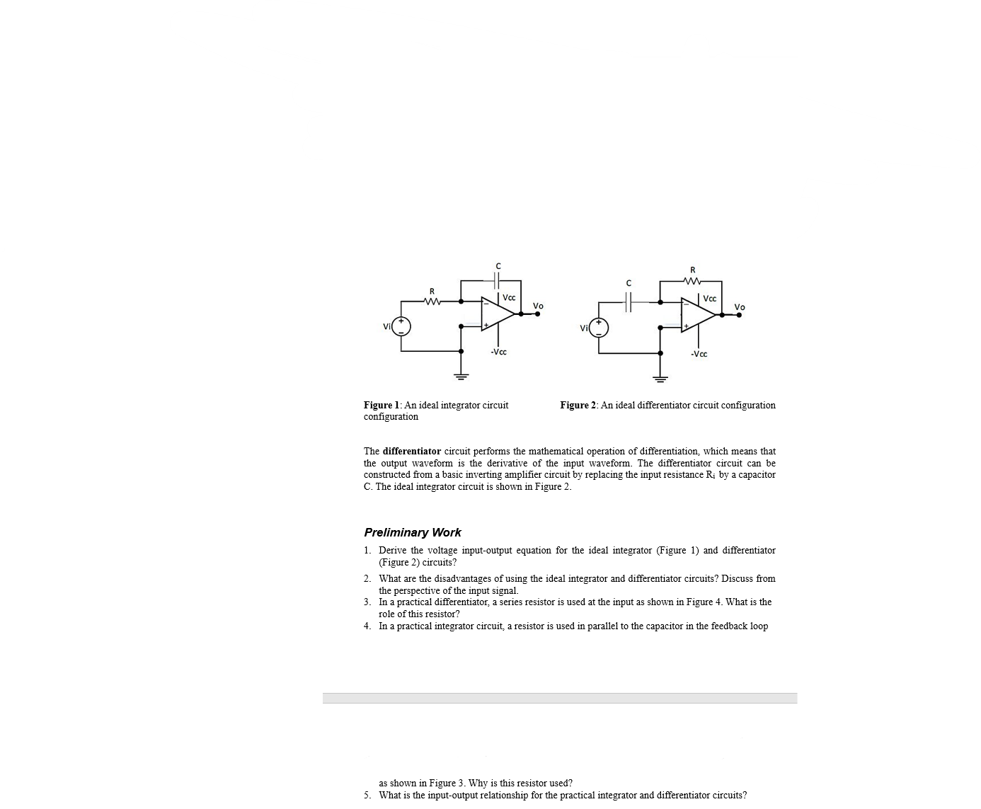 Solved Figure 1 An Ideal Integrator Circuit Figure 2 An 7609