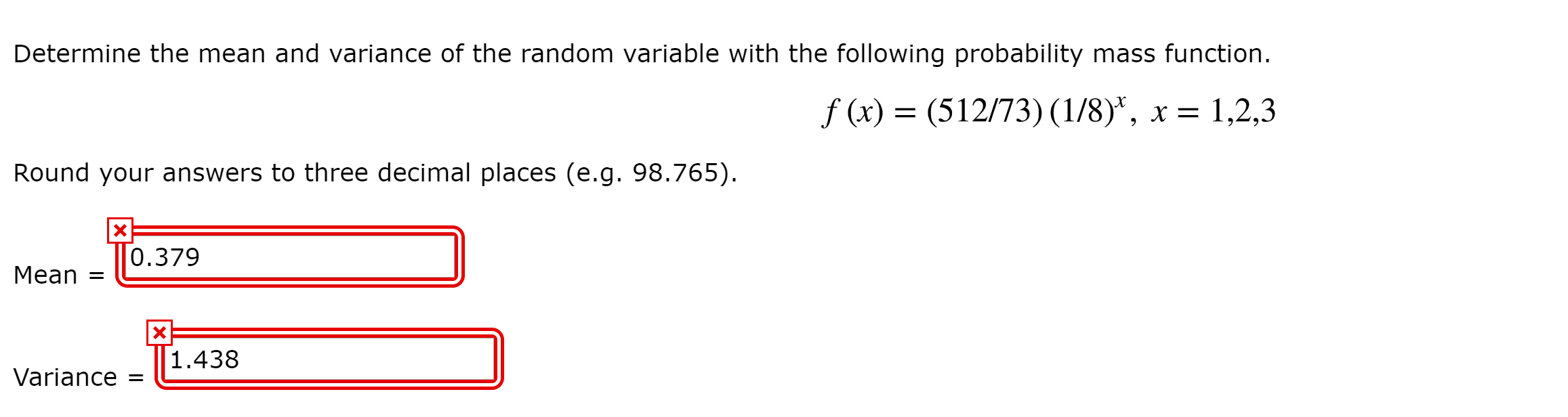 Solved Determine the mean and variance of the random | Chegg.com
