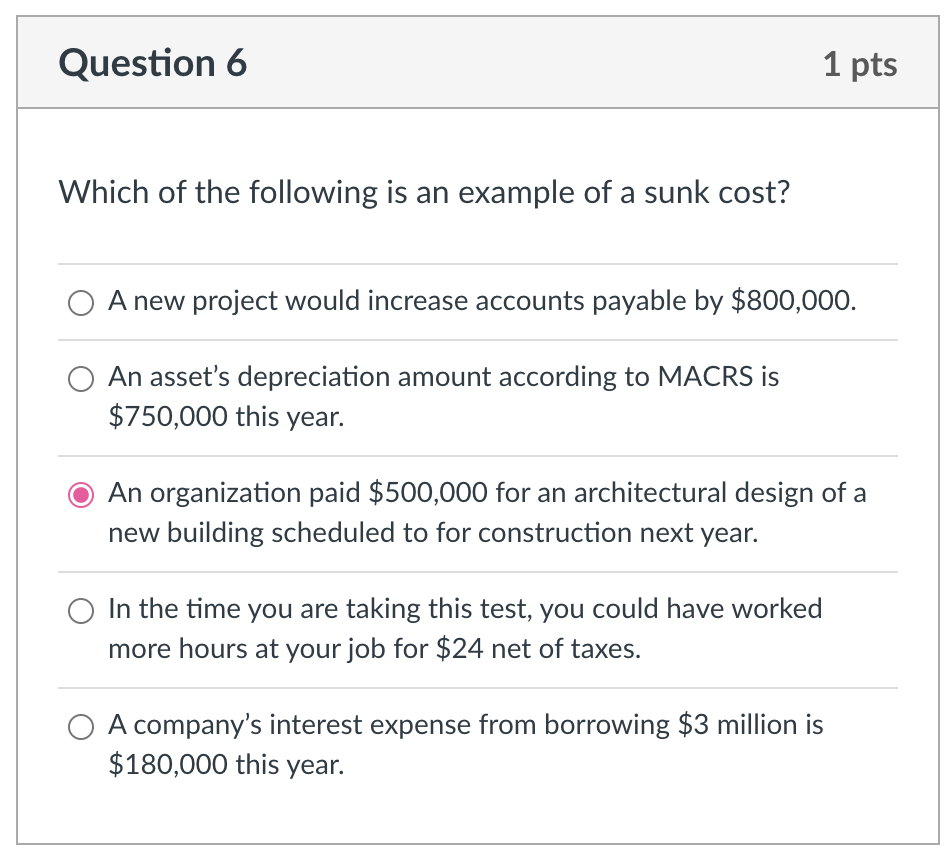 which-of-the-following-is-an-example-of-a-sunk-cost-chegg