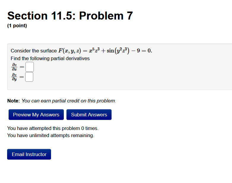 Solved Section 11.5: Problem 7 (1 Point) Consider The | Chegg.com