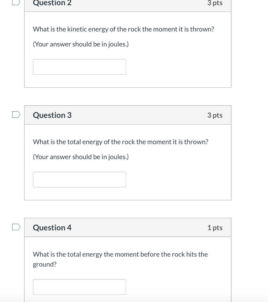 Solved A 1-kg rock is thrown with a velocity of 6 m/s from a | Chegg.com