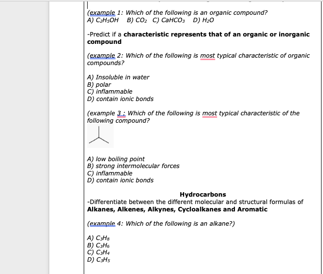 Solved example 1 Which of the following is an organic Chegg